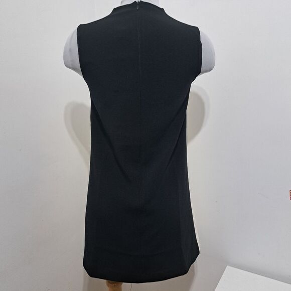 Saturday Club V Neck Feminine Colorblock Shift Mini Dress Cream & Black XXS NWT - Picture 13 of 14